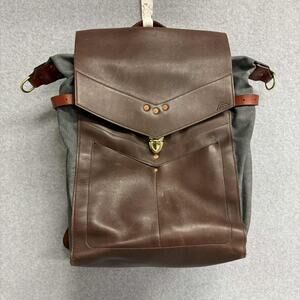 Addington Company Vintage Men’s Brown Leather Satchel Backpack Laptop Travel Bag